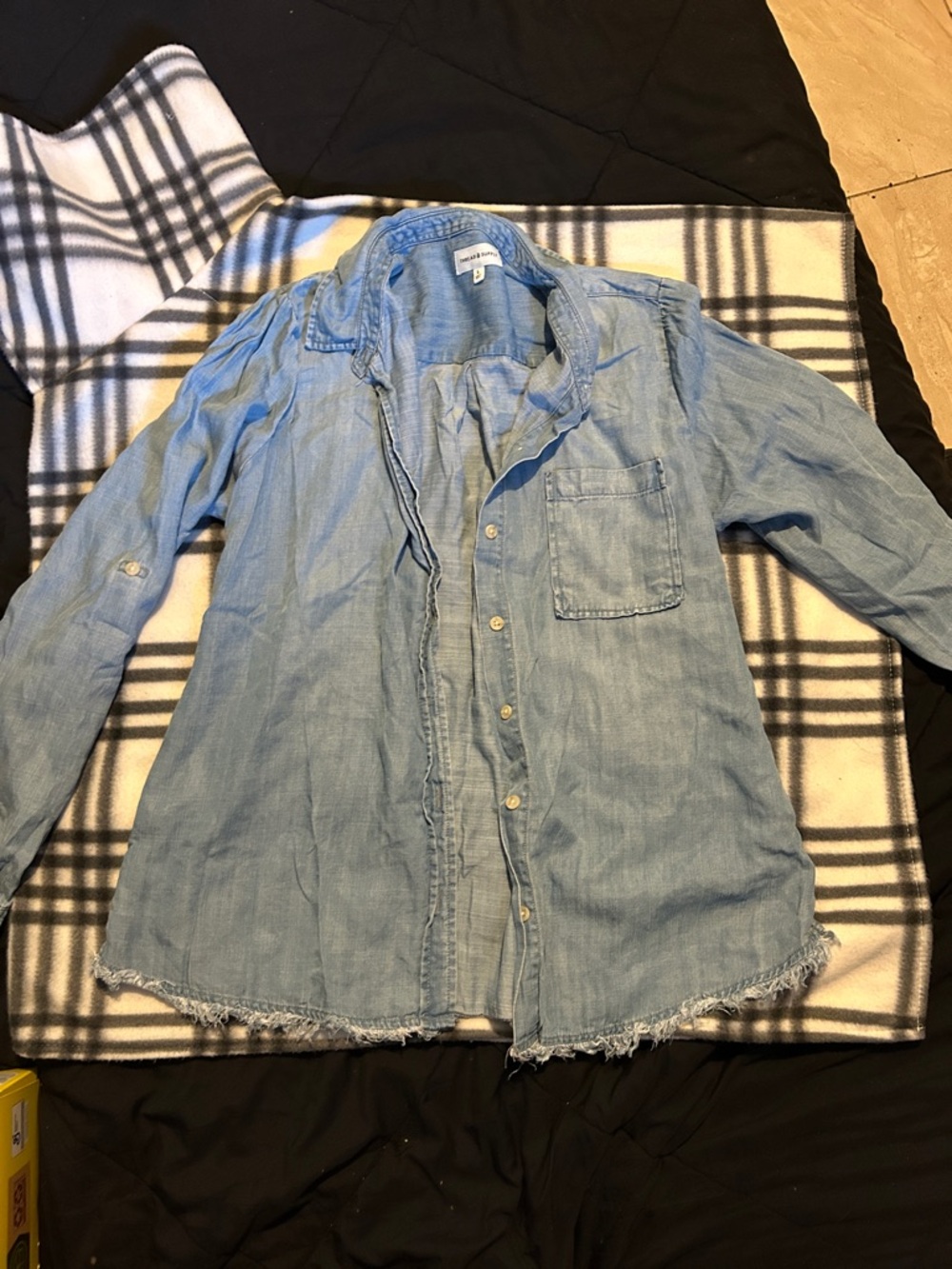 Light Blue Denim Button-Up Shirt